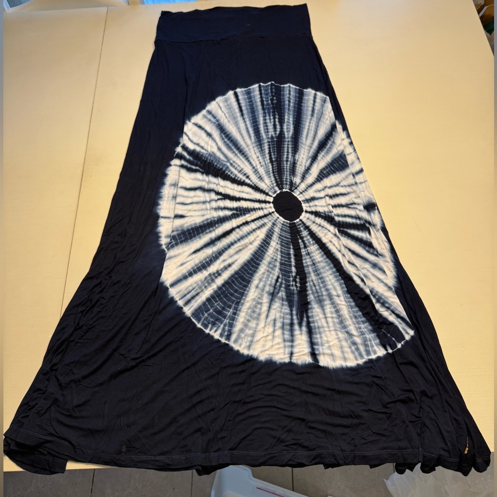 Design History Blue and White Tye-Dye Maxi Skirt